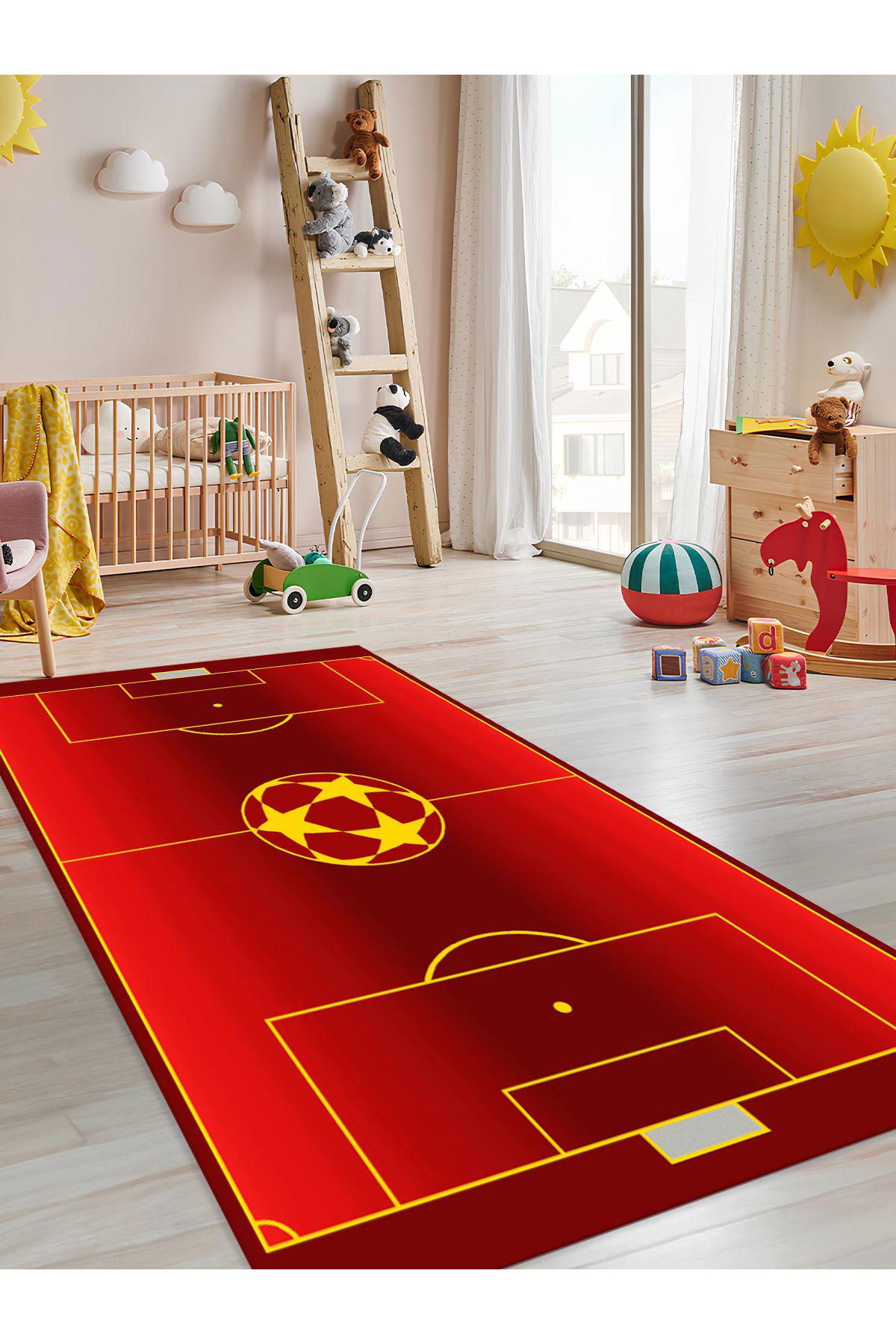 İnspira Çok Renkli 12 mm Polyester Antibakteriyel Yıkanabilir Kalın Kaymaz Dot Taban Figürlü Dikdörtgen Makine Dokuma Çocuk Odası Halısı 150x233 cm