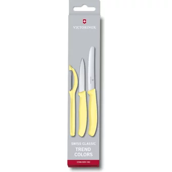 ​​​​​​Victorinox 6.7116.31L82 Swiss Classic Trend Colors Soyacak ve Soyma Bıçak Seti - Sarı