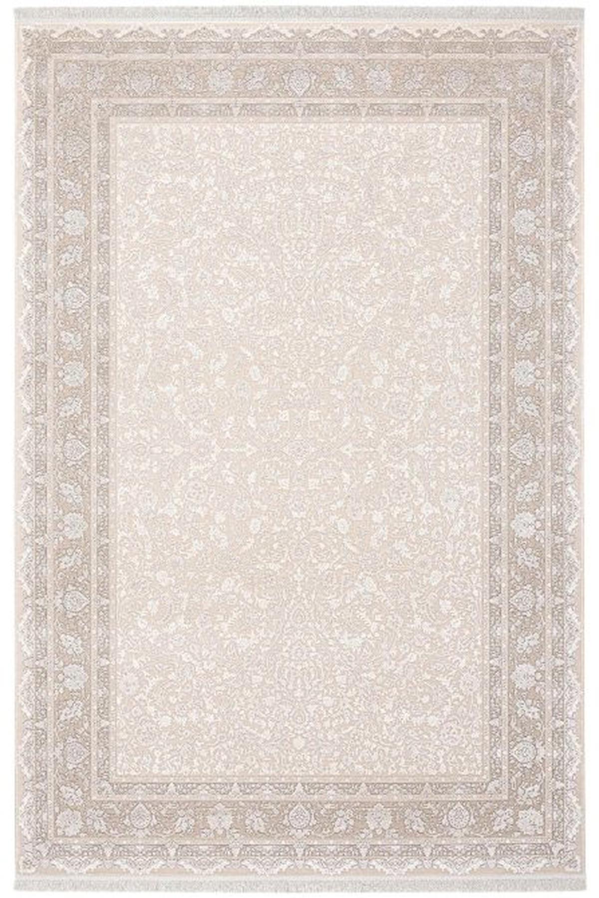 Koza Halı Babil 31270A Krem 0.8 mm Akrilik Yıkanabilir Dikdörtgen Makine Dokuma Salon Halısı 100x150 cm