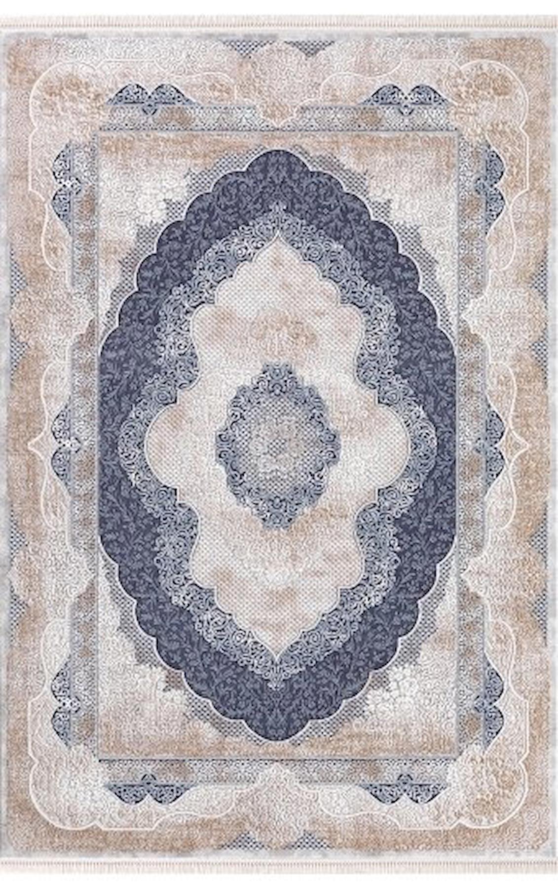 Padişah Santo 31882 Krem 10 mm Akrilik Yıkanabilir İnce Dikdörtgen Makine Dokuma Salon Halısı 80x300 cm
