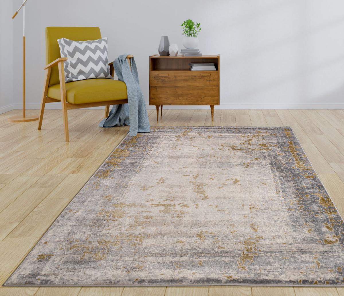 Home Dream CRS005 Gri 9 mm Polyester Yumuşak Yıkanabilir Orta Kaymaz Dikdörtgen Makine Dokuma Salon Halısı 300x400 cm