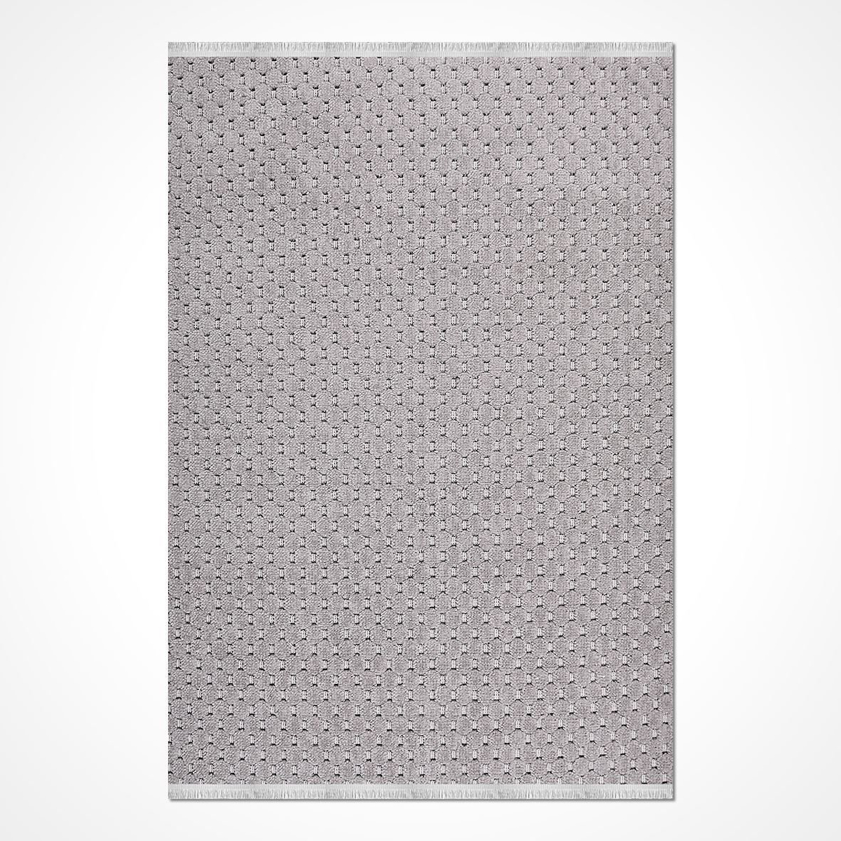 Crea Halı Rey 1860AK Krem 8 mm Polyester Toz Tutmaz Yıkanabilir Orta Dikdörtgen Makine Dokuma Salon Halısı 80x200 cm