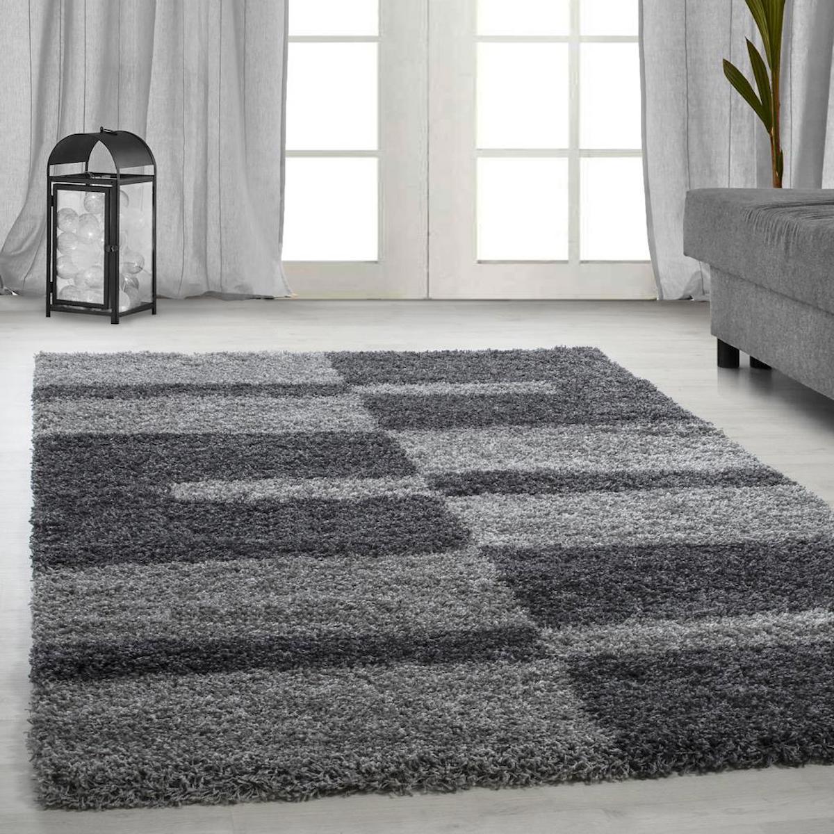 Red Halı Gri 30 mm Polipropilen Antibakteriyel Yıkanabilir Kalın Kaymaz Jüt Taban Dikdörtgen Makine Dokuma Salon Halısı 200x290 cm