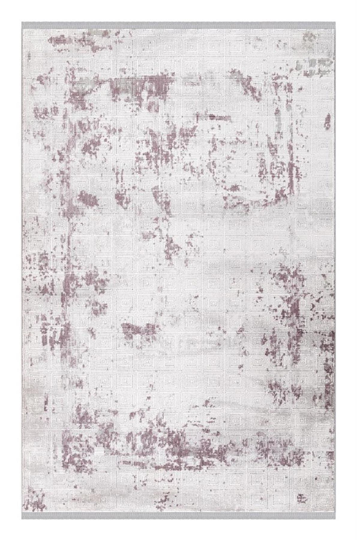 İpek Mekik Halı Anisa 15535 Pembe 10 mm Akrilik Yıkanabilir Orta Kaymaz Pamuk Taban Dikdörtgen Makine Dokuma Antre-Çocuk Odası-Salon-Yatak Odası Halısı 140x200 cm