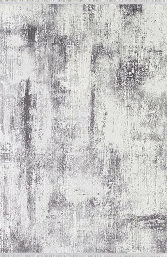 Gümüşsuyu Viera 11600 Gri 7 mm Akrilik Toz Tutmaz Yıkanabilir İnce Kaymaz Dikdörtgen Makine Dokuma Salon Halısı 120x170 cm