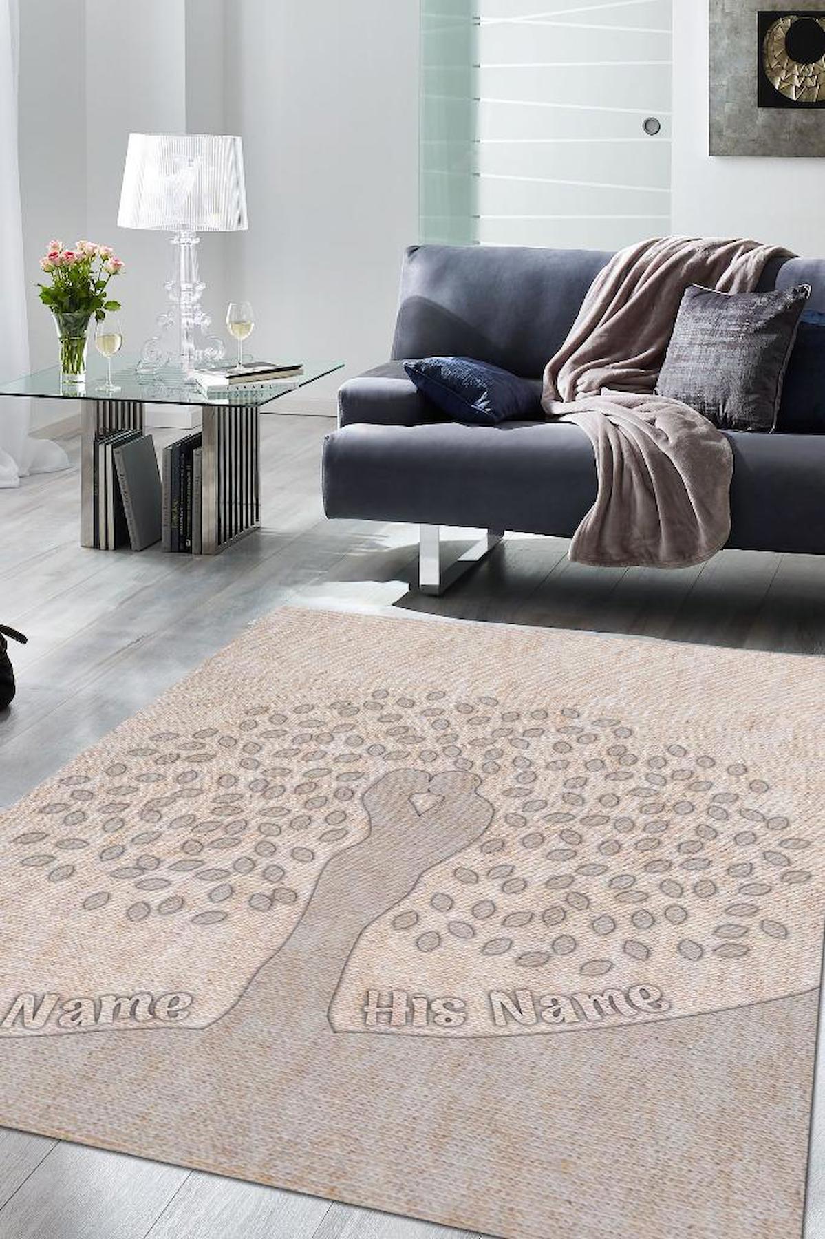 Homshtag Krem 4 mm Pamuk Antistatik Yıkanabilir İnce Kaymaz Dikdörtgen Makine Dokuma Yatak Odası Halısı 80x300 cm