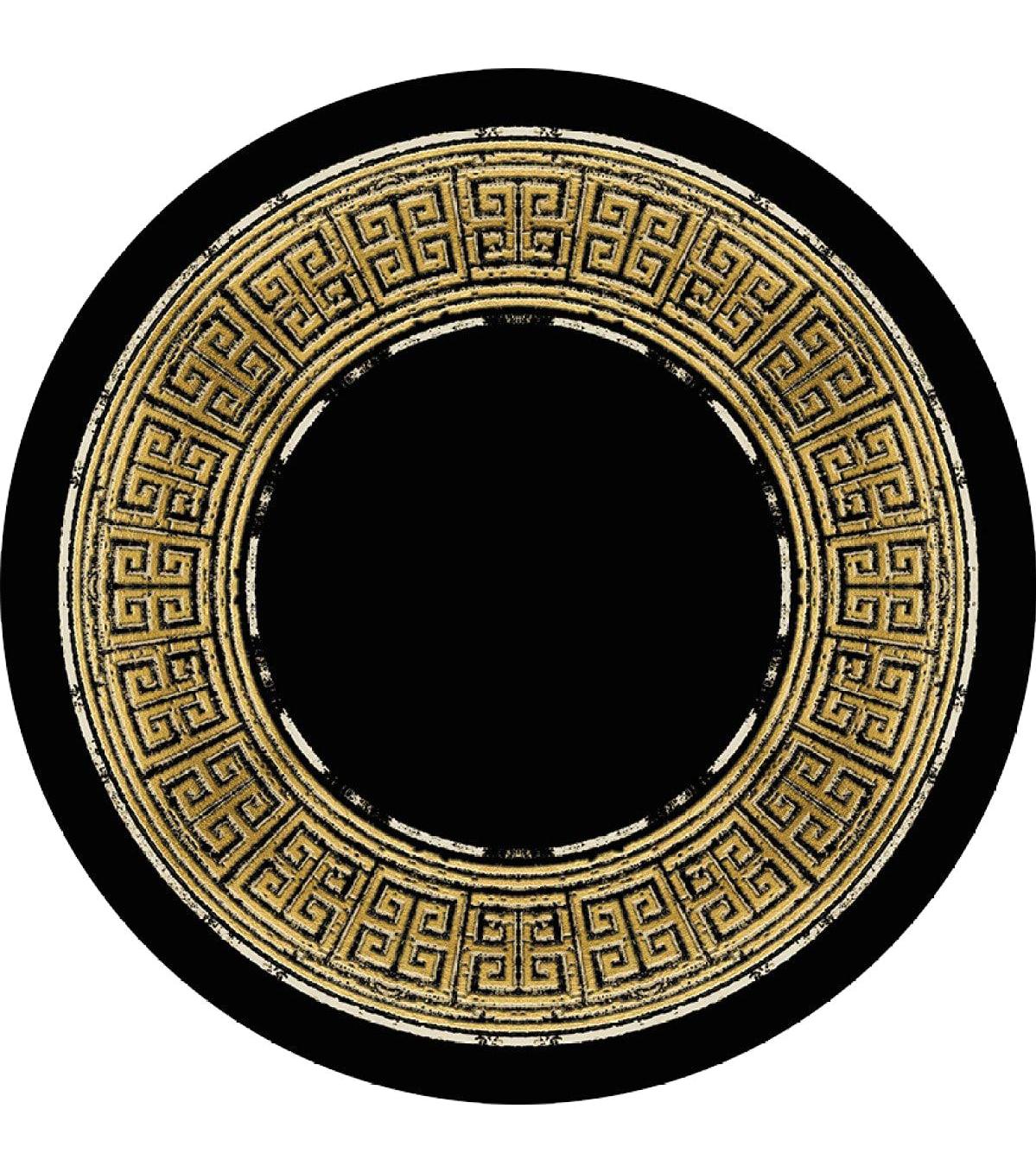Aldora Sarı - Siyah 9 mm Deri Toz Tutmaz Yıkanabilir İnce Kaymaz Lateks Taban Dikdörtgen Makine Dokuma Salon Halısı 200x300 cm