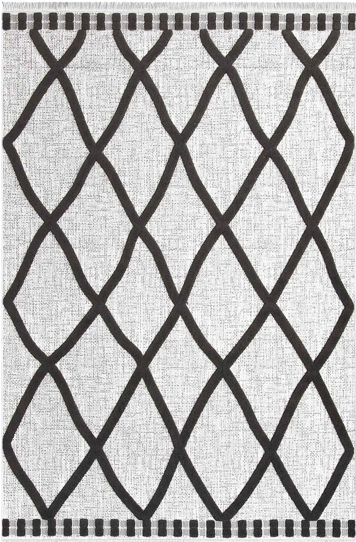 İpek Mekik Halı Almond 11414 Krem 10 mm Polyester Toz Tutmaz Yıkanabilir Orta Kaymaz Jüt Taban Geometrik Dikdörtgen Makine Dokuma Antre-Çocuk Odası-Salon-Yatak Odası Halısı 100x300 cm