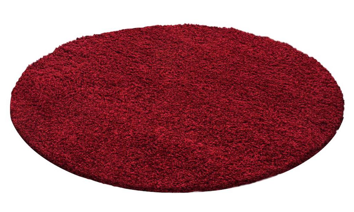 Red Halı Life 1500 Kırmızı 30 mm Polipropilen Toz Tutmaz Yıkanabilir Kalın Kaymaz Yuvarlak Makine Dokuma Salon Halısı 60x100 cm