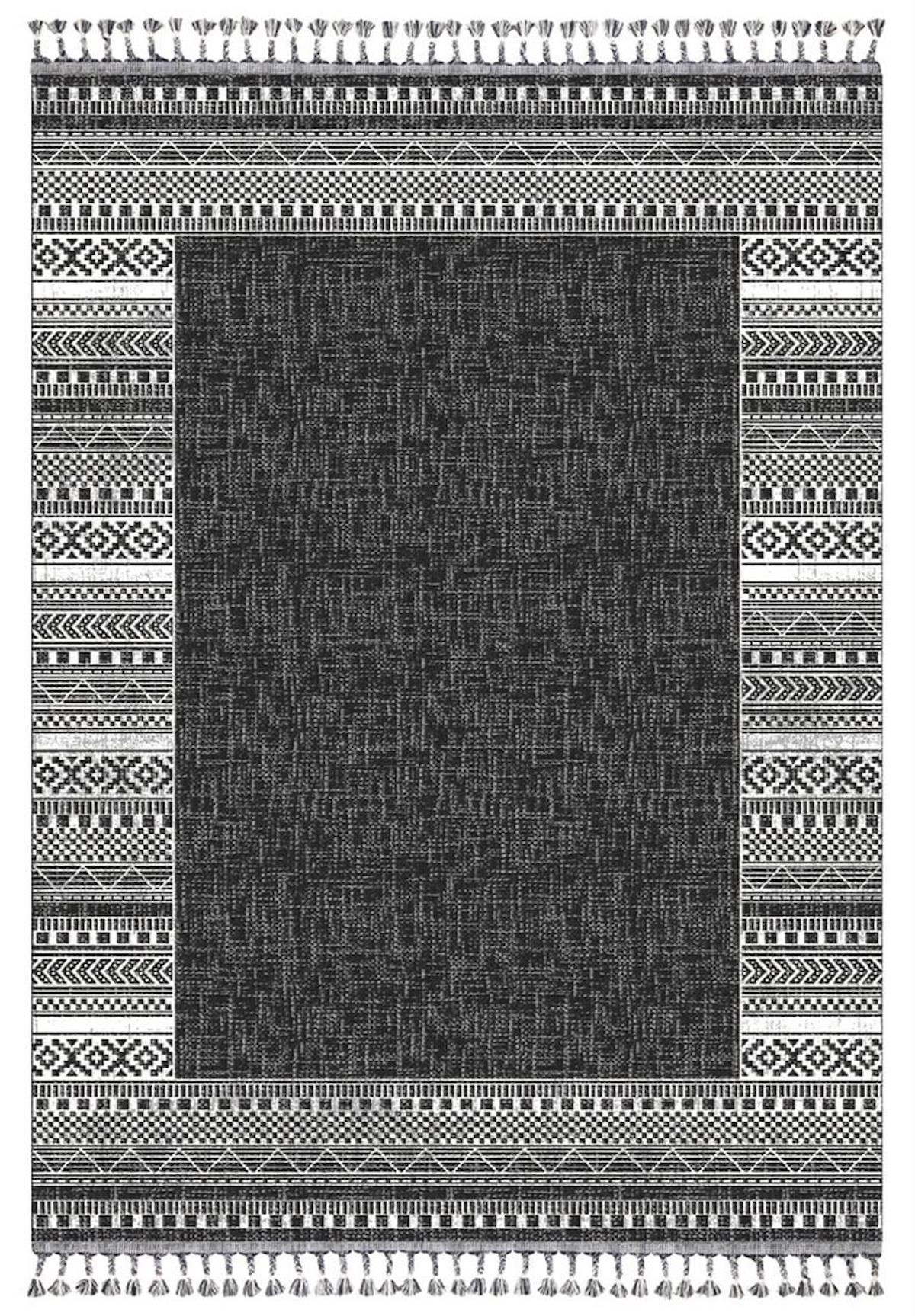 İpek Mekik Halı Meryland 17129 Gri 13 mm Akrilik Yıkanabilir Kalın Kaymaz Pamuk Taban Dikdörtgen Makine Dokuma Antre-Çocuk Odası-Salon-Yatak Odası Halısı 180x350 cm