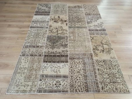 Çam Halı PW732 Bej 7 mm Yün Silinebilir Yıkanabilir Orta Dikdörtgen El Dokuması Salon Halısı 180x300 cm