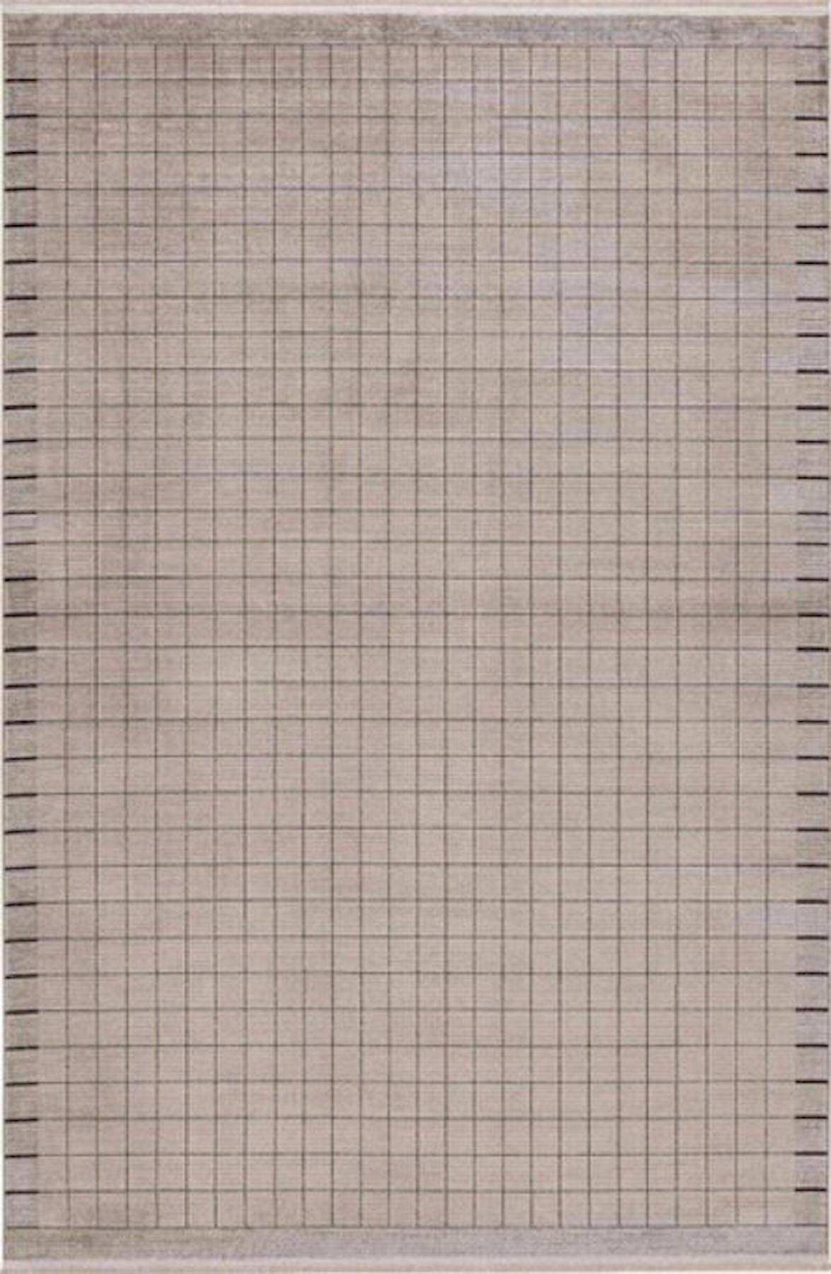 Koza Halı Claris 31172C Beyaz Kahverengi 0.8 mm Akrilik Yıkanabilir Dikdörtgen Makine Dokuma Salon Halısı 160x230 cm