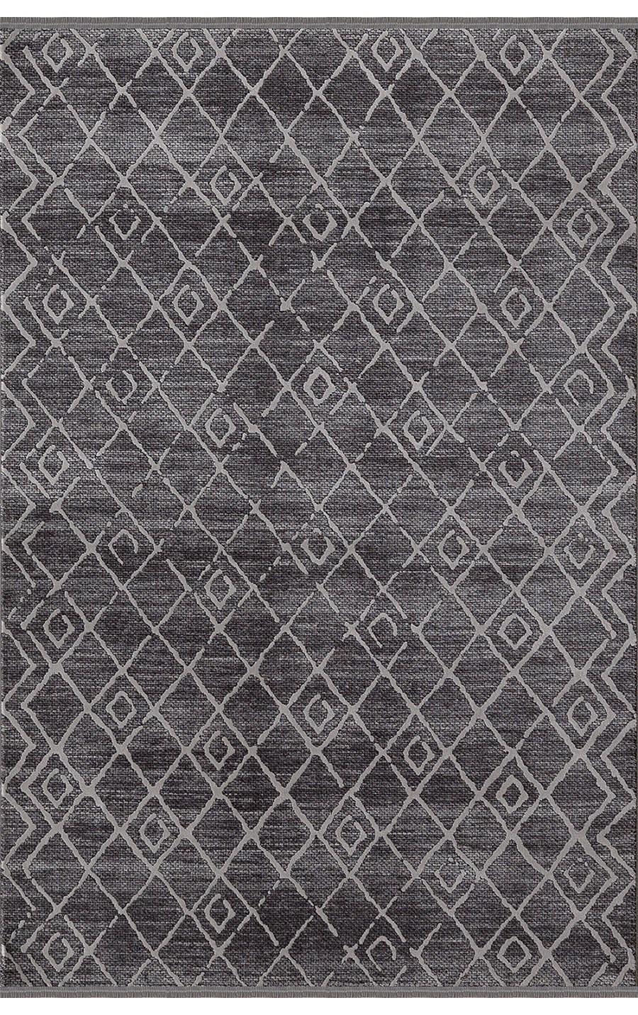 Padişah Eternity Antrasit 11 mm Akrilik Yıkanabilir İnce Kaymaz Dikdörtgen Makine Dokuma Salon Halısı 100x300 cm
