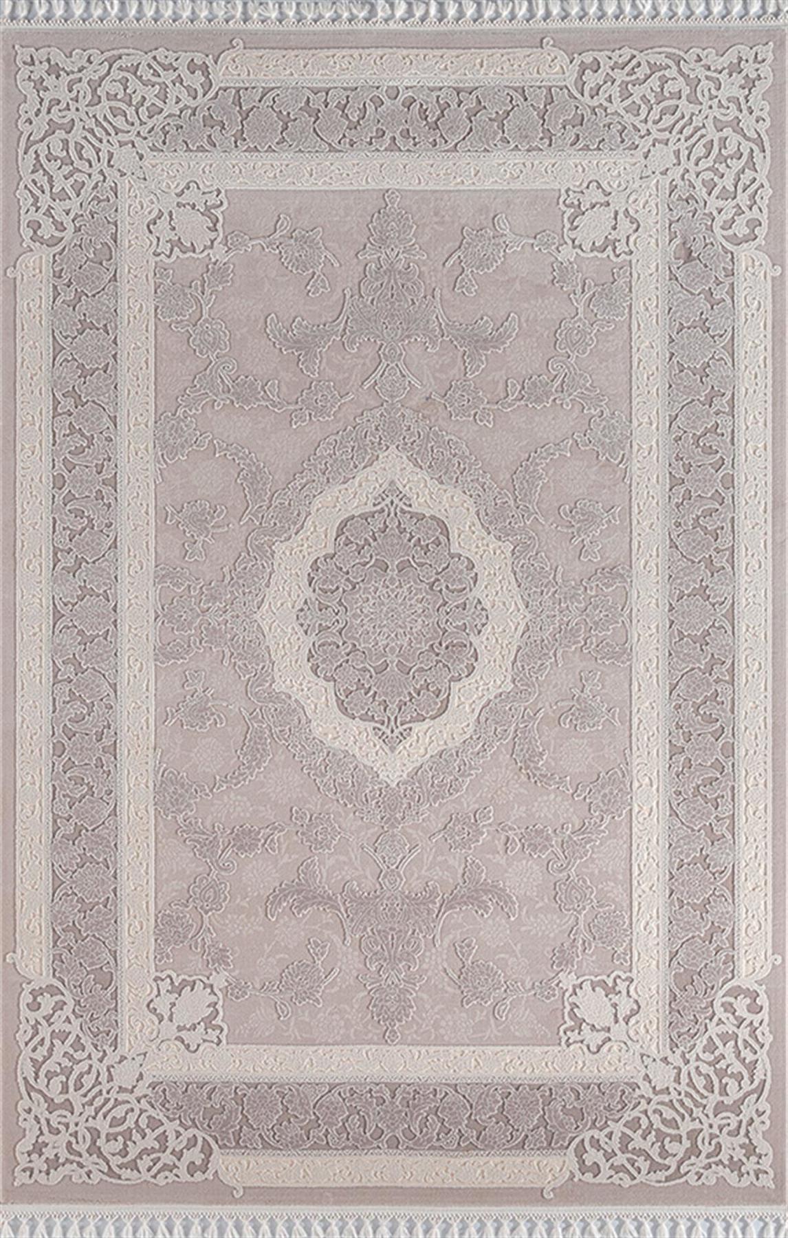 Sanat Halı Delüks 6990 Gri 14 mm Akrilik Yıkanabilir Kalın Kaymaz Lateks Taban Dikdörtgen Makine Dokuma Salon Halısı 120x180 cm