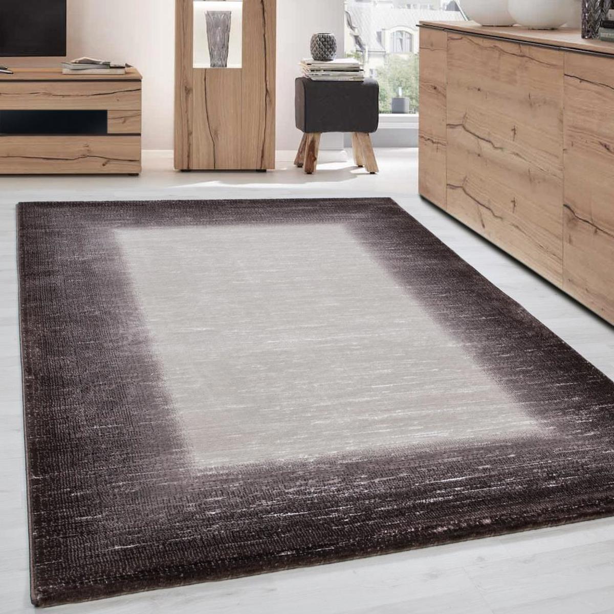 Red Halı Kahverengi 12 mm Polipropilen Antialerjenik Yıkanabilir Kalın Kaymaz Dikdörtgen Makine Dokuma Salon Halısı 100x200 cm