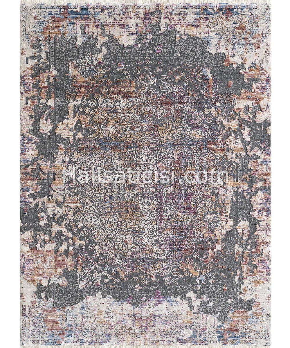Gümüşsuyu Risus 11286 Krem 5 mm Polyester Antibakteriyel Yıkanabilir İnce Kaymaz Dikdörtgen Makine Dokuma Salon Halısı 80x200 cm