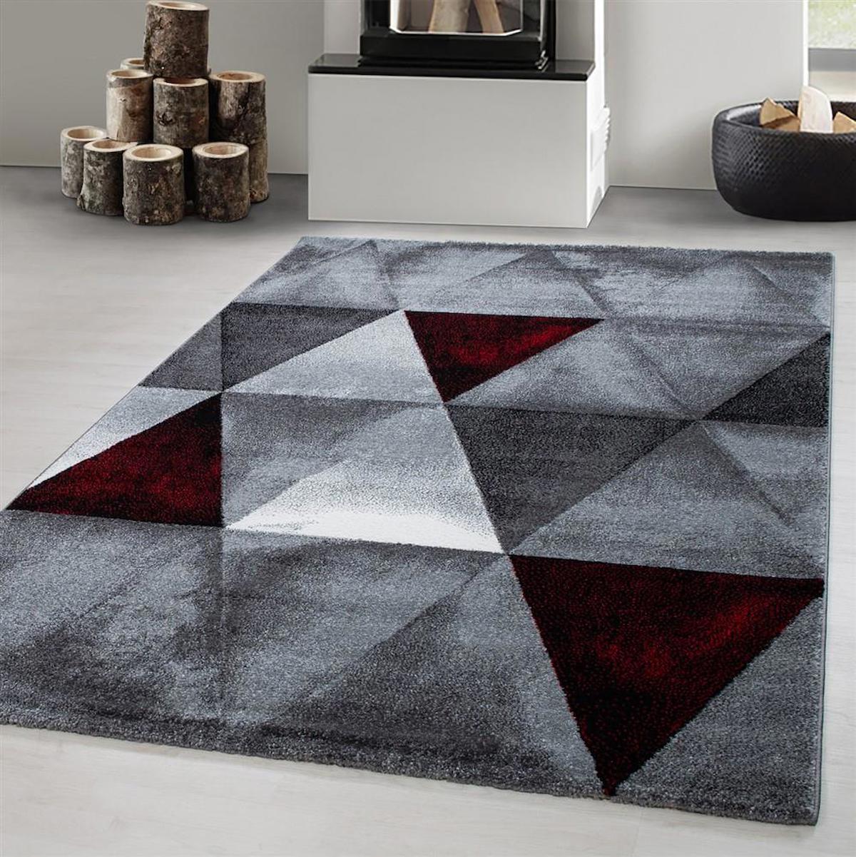 Red Halı Kırmızı 10 mm Polipropilen Antibakteriyel Yıkanabilir Kalın Kaymaz Jüt Taban Dikdörtgen Makine Dokuma Salon Halısı 60x100 cm