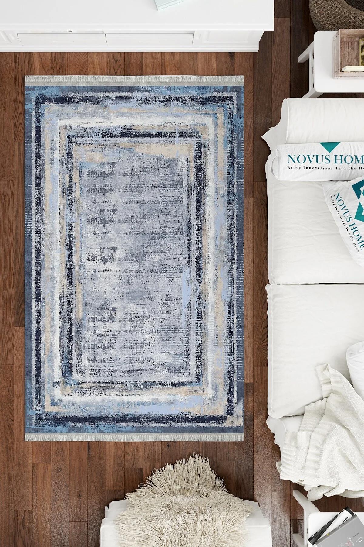 Novus Home Verona Serisi Krem 6 mm Polyester Antibakteriyel-Toz Tutmaz-Yalıtıma Yardımcı Yıkanabilir İnce Kaymaz Taban Dikdörtgen Makine Dokuma Antre-Salon-Yatak Odası Halısı 100x300 cm