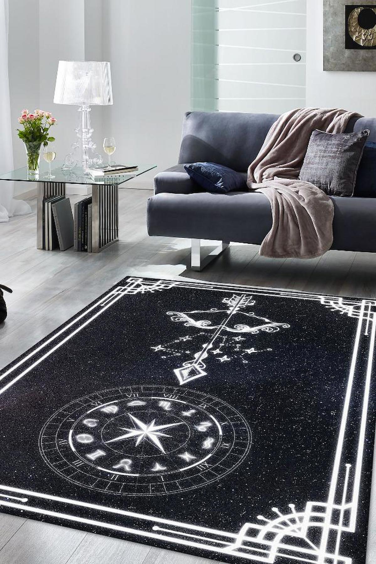 Homshtag Yay Burcu Krem 4 mm Pamuk Antistatik Yıkanabilir İnce Kaymaz Dikdörtgen Makine Dokuma Salon Halısı 200x290 cm