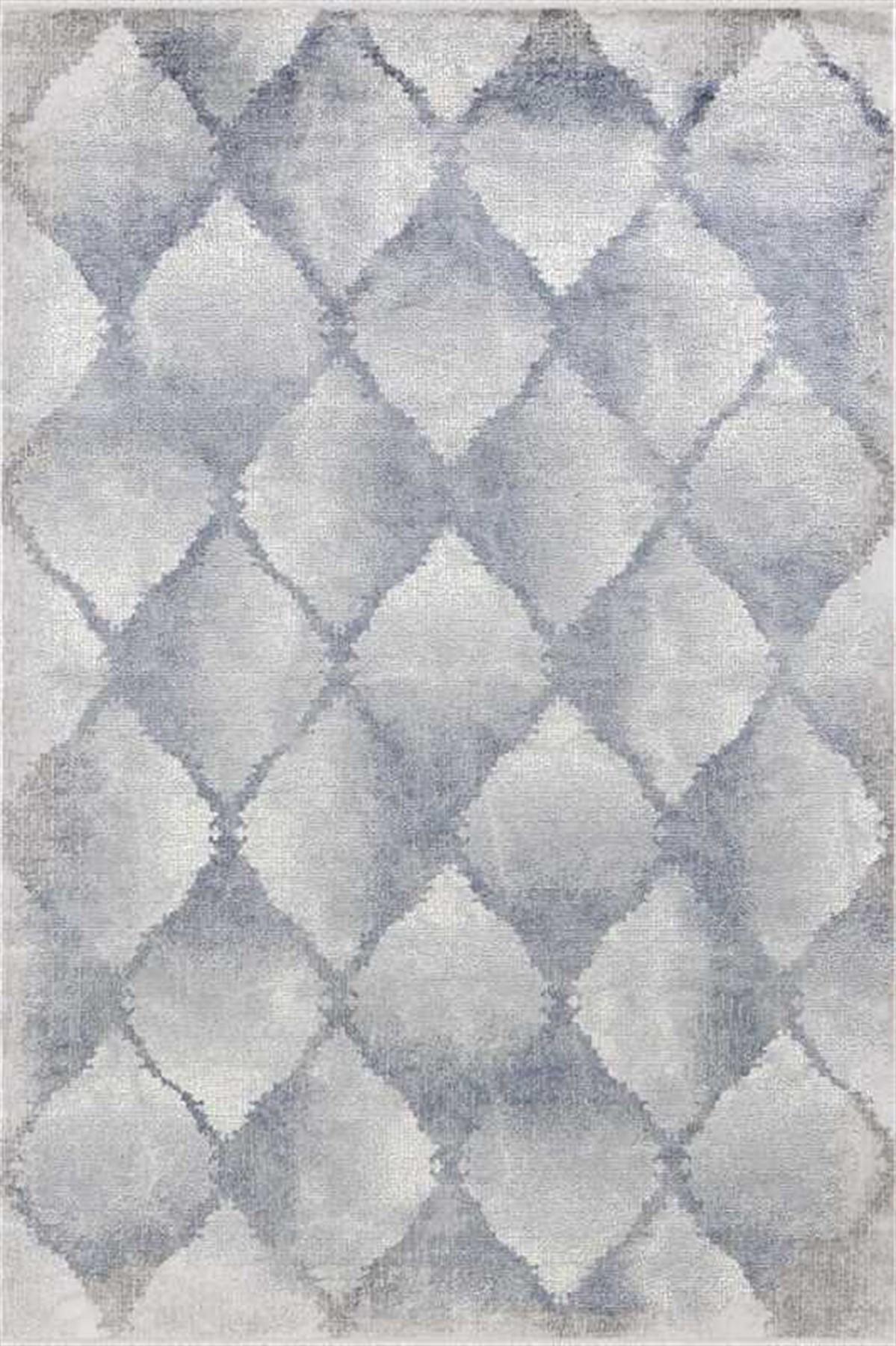 Merinos Tresor 19933 Mavi 8 mm Akrilik Yumuşak Yıkanabilir Kalın Kaymaz Dikdörtgen Makine Dokuma Salon Halısı 120x200 cm
