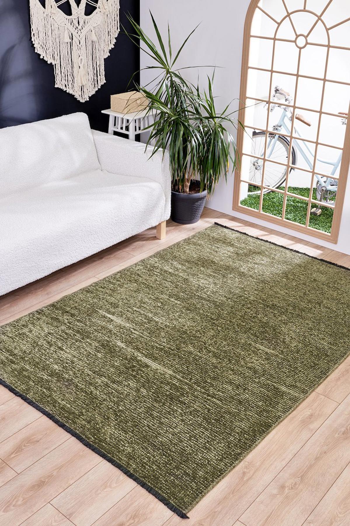 Apex Zenith Krem Pamuk Yıkanabilir İnce Kaymaz Jüt Taban Dikdörtgen Makine Dokuma Salon Halısı 80x150 cm