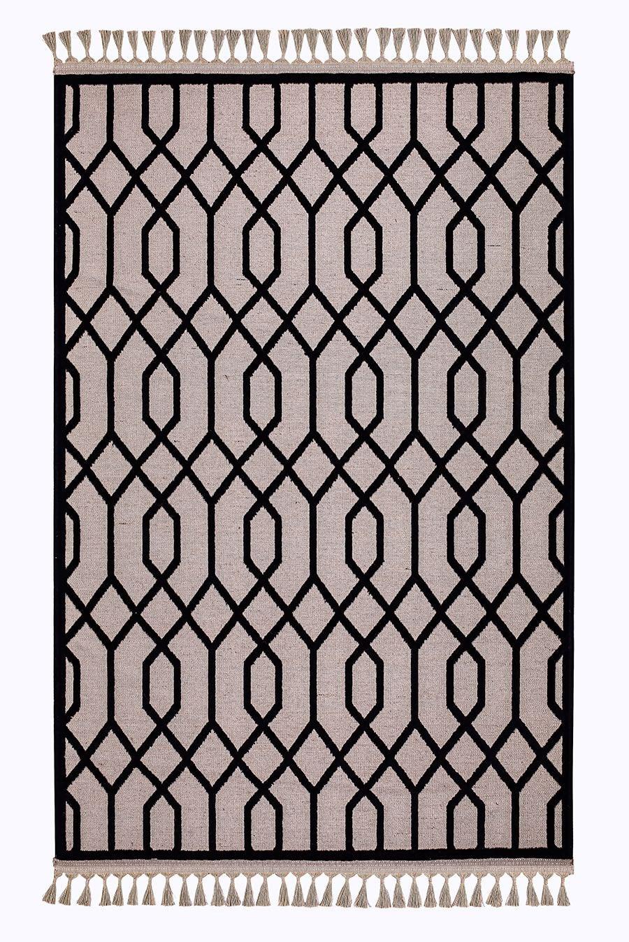 Kreasyon Halı Jutt 9236 Vizon 3 mm Akrilik Yalıtıma Yardımcı Yıkanabilir İnce Kaymaz Pamuk Taban Dikdörtgen Makine Dokuma Salon Halısı 80x150 cm