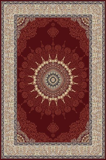Tuğra Halı Sümer SM16 Kırmızı 5 mm Polyester Yıkanabilir İnce Dikdörtgen Makine Dokuma Salon Halısı 80x150 cm