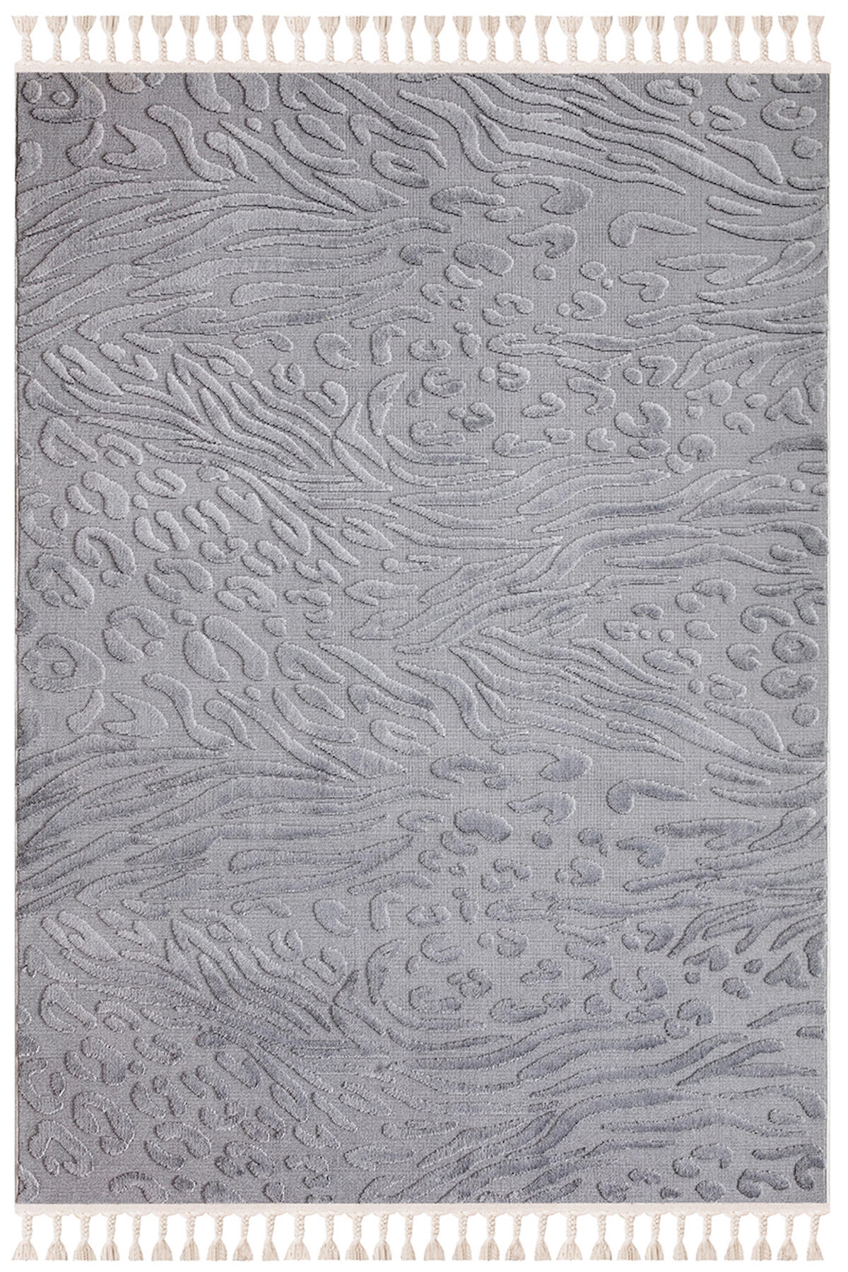 İpek Home Lux 11707 Gri 11 mm Polyester Yıkanabilir Orta Kaymaz Pamuk Taban Dikdörtgen Makine Dokuma Antre-Çocuk Odası-Salon-Yatak Odası Halısı 80x150 cm