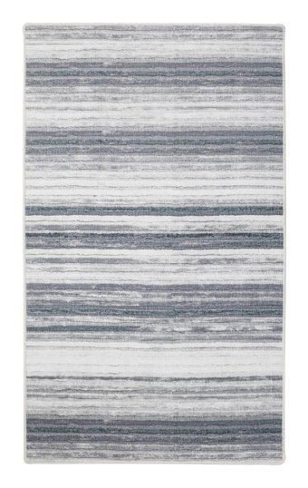 Dijidekor 9026 Gri 6 mm Polyester Yıkanabilir Orta Kaymaz Dot Taban Dikdörtgen Makine Dokuma Oturma Odası Halısı 160x235 cm