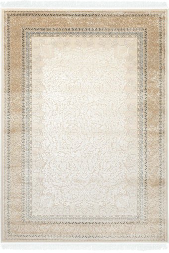 La Boutique Nilüfer NF04 Krem 7 mm Viskon Toz tutmaz Yıkanabilir İnce Kaymaz Dikdörtgen Makine Dokuma Salon Halısı 80x150 cm