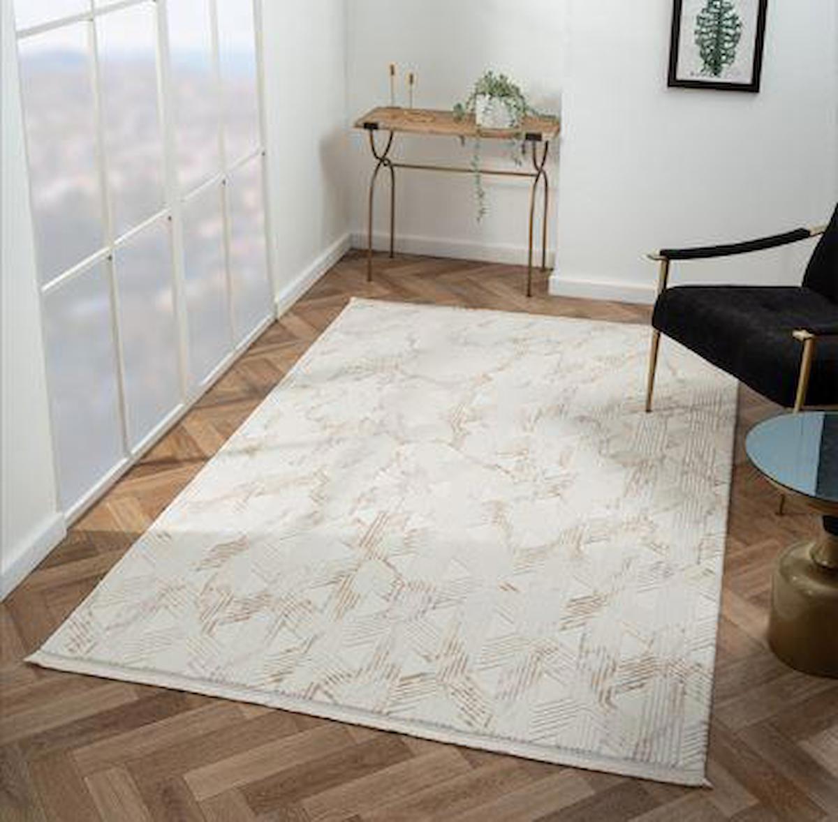 Çam Halı Scarlet SC012A Vizon 11 mm Akrilik Silinebilir Yıkanabilir Orta Dikdörtgen Makine Dokuma Salon Halısı 180x180 cm