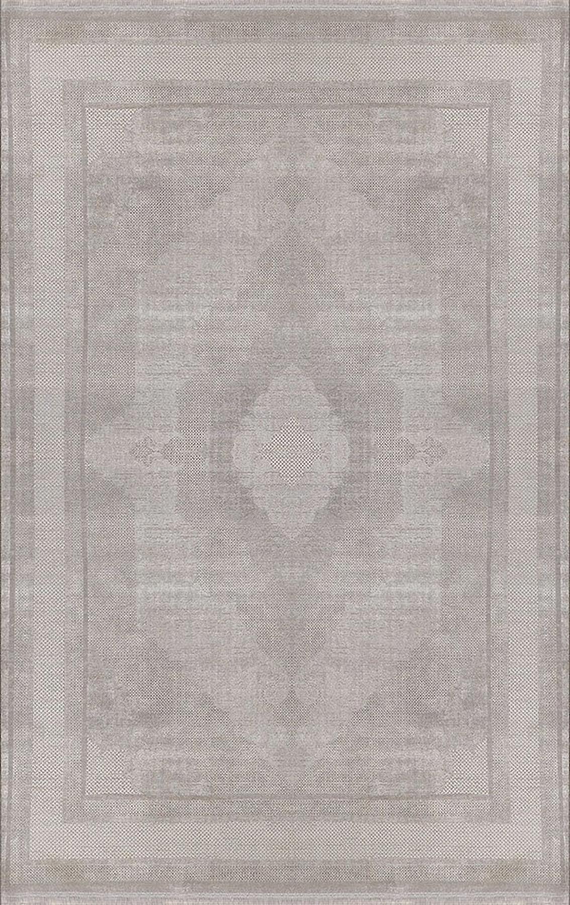 Merinos Uptown 35606 Krem 7 mm Akrilik Yıkanabilir İnce Kaymaz Dikdörtgen Makine Dokuma Salon Halısı 100x150 cm
