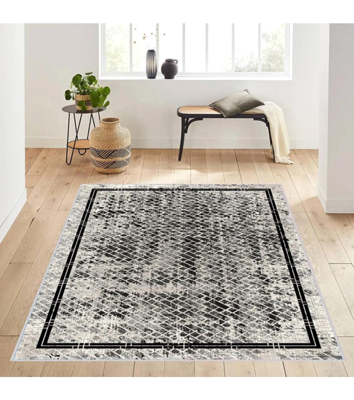 Rovigo Home RVG0182-SD1094 Çok Renkli 8 mm Polyester Yıkanabilir Orta Kaymaz Dot Taban Dikdörtgen Makine Dokuma Salon Halısı 100x300 cm