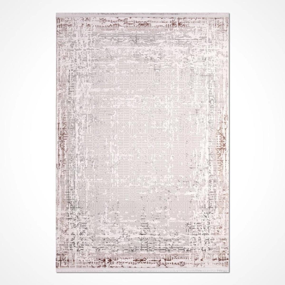 İpek Mekik Halı Filiya 11256 Krem 8 mm Akrilik Yıkanabilir Orta Kaymaz Pamuk Taban Dikdörtgen Makine Dokuma Antre-Çocuk Odası-Salon-Yatak Odası Halısı 80x150 cm