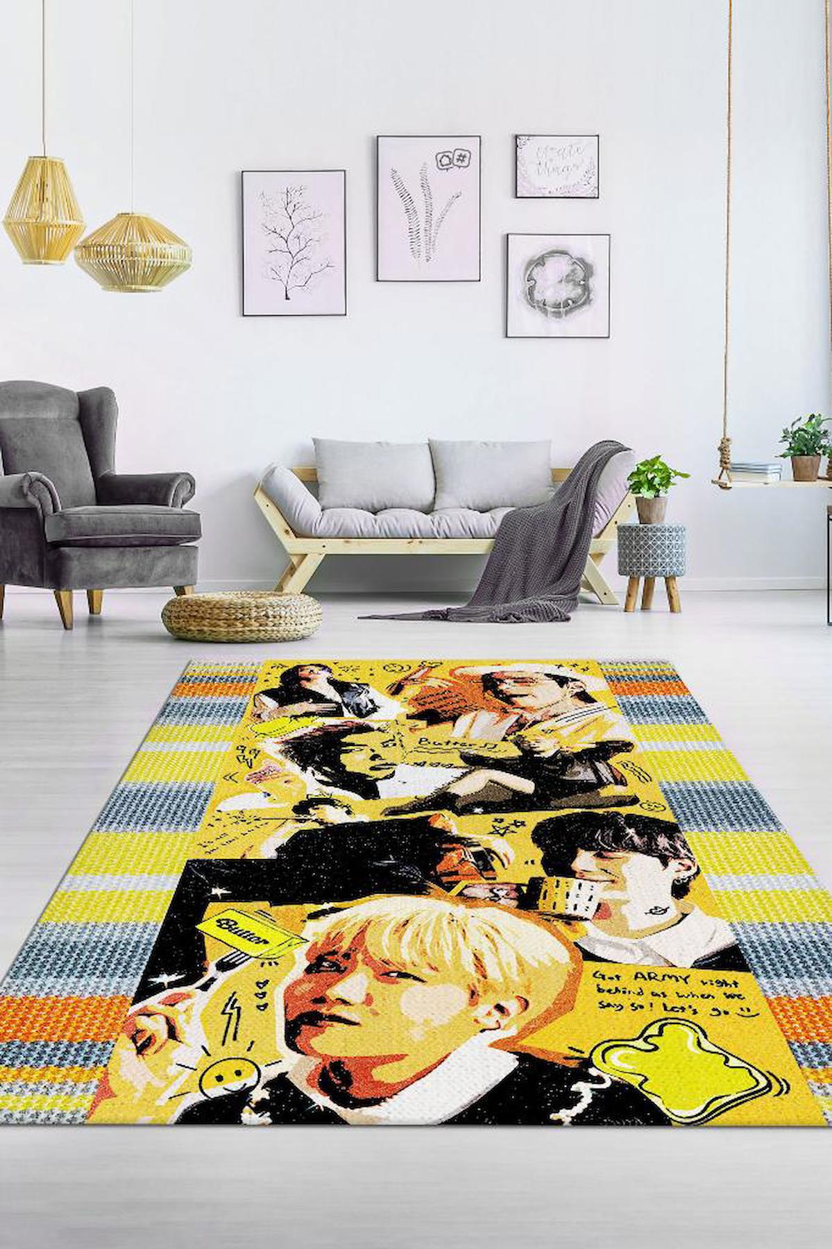 Homshtag Butter Krem 4 mm Pamuk Antistatik Yıkanabilir İnce Kaymaz Dikdörtgen Makine Dokuma Genç Odası Halısı 200x290 cm
