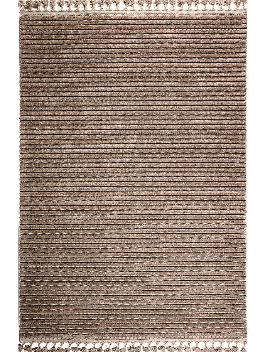 Gümüşsuyu Deco Alvin 12612 Bej 10 mm Polyester Yıkanabilir İnce Kaymaz Dikdörtgen Makine Dokuma Salon Halısı 250x350 cm