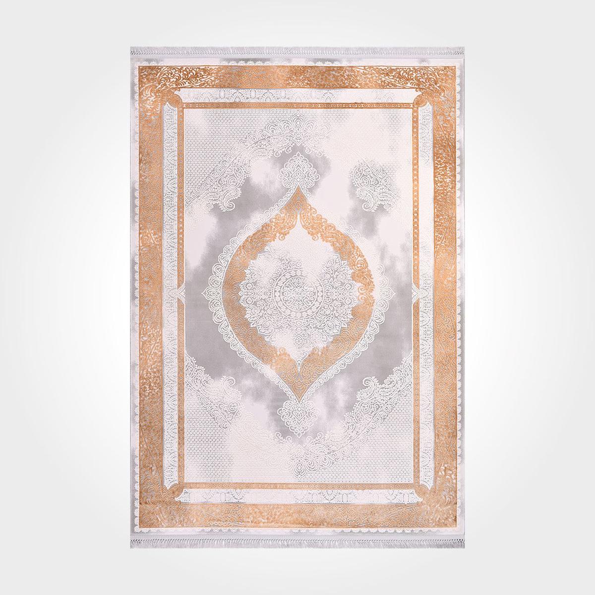 Crea Halı Galaxy 13416K Krem 11 mm Akrilik-Bambu Toz Tutmaz Yıkanabilir Orta Dikdörtgen Makine Dokuma Salon Halısı 190x290 cm