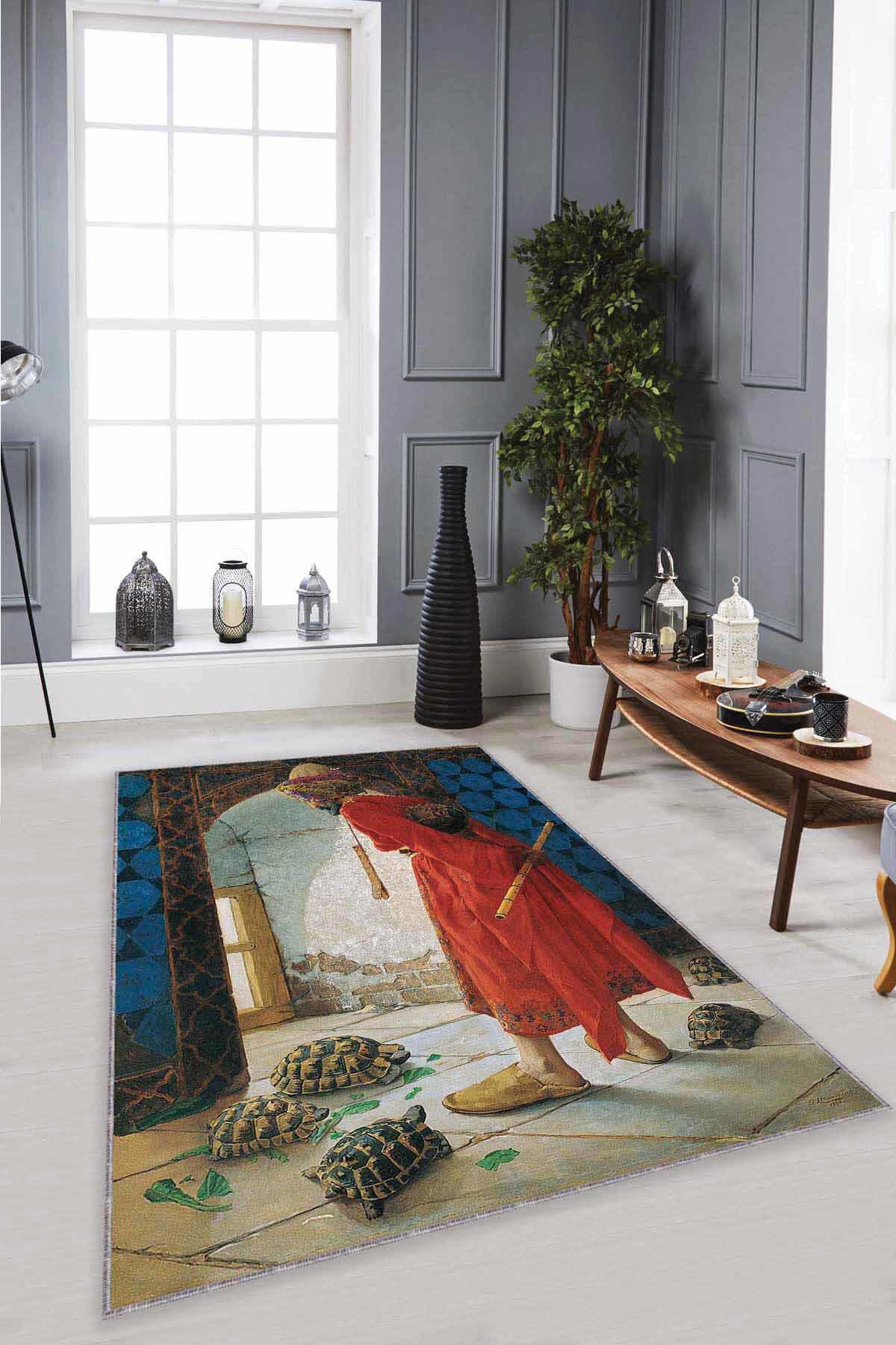 Viva Home RV358 Krem 7 mm Mikropolyester Toz Tutmaz Yıkanabilir Kalın Kaymaz Lateks Taban Dikdörtgen Makine Dokuma Oturma Odası-Salon Halısı 120x160 cm