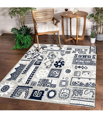 Dijidekor K0450 Gri 6 mm Polyester Antibakteriyel Yıkanabilir Orta Kaymaz Dot Taban Dikdörtgen Makine Dokuma Salon Halısı 160x160 cm