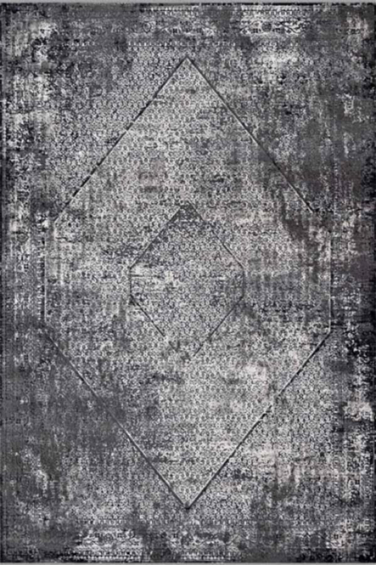 Dinarsu Arora 34679 Gri 11 mm Akrilik Silinebilir Yıkanabilir Orta Kaymaz Dikdörtgen Makine Dokuma Salon Halısı 80x120 cm