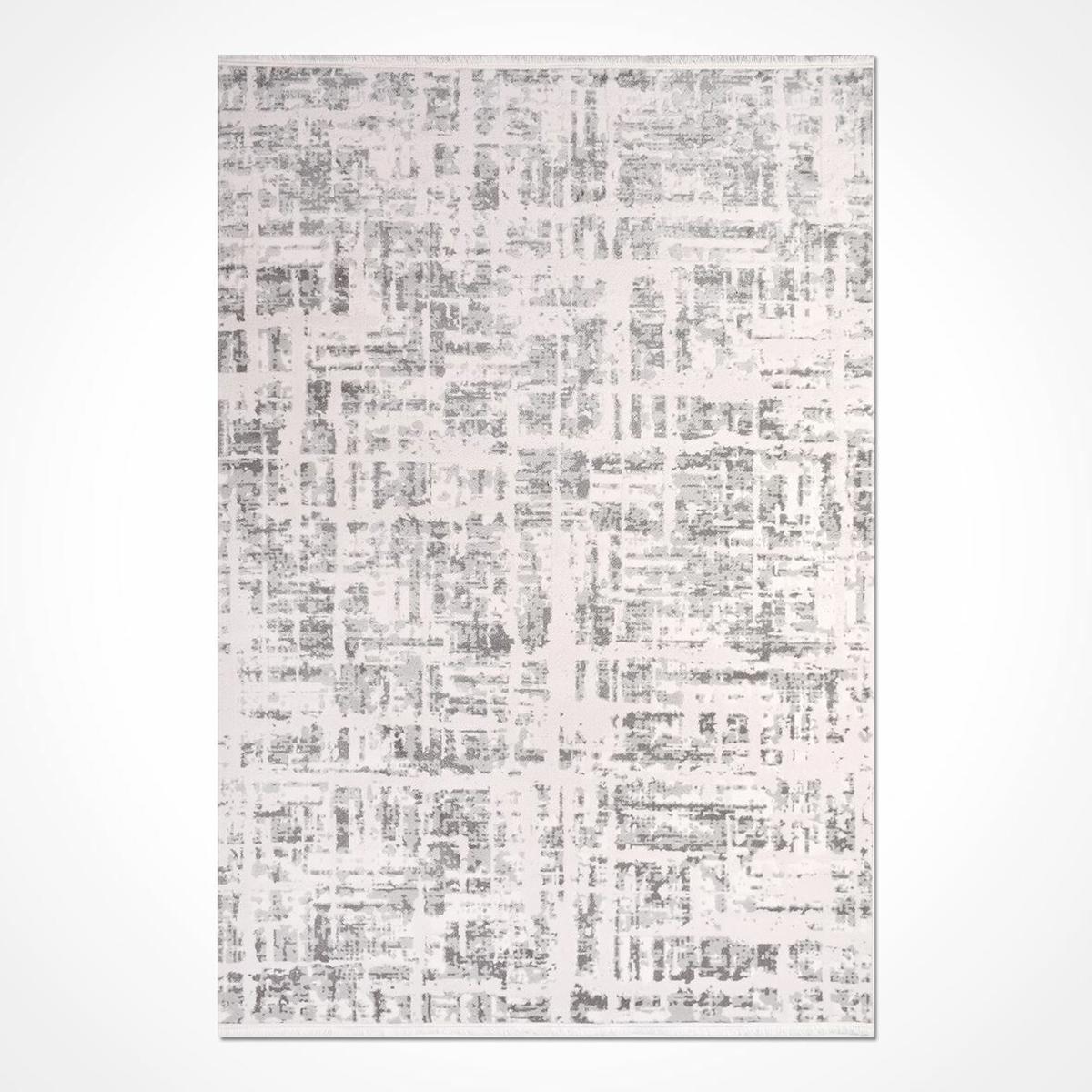 Crea Halı Londra 11561 Krem 10 mm Akrilik Toz Tutmaz Yıkanabilir Orta Soyut Temalı Dikdörtgen Makine Dokuma Salon Halısı 120x200 cm