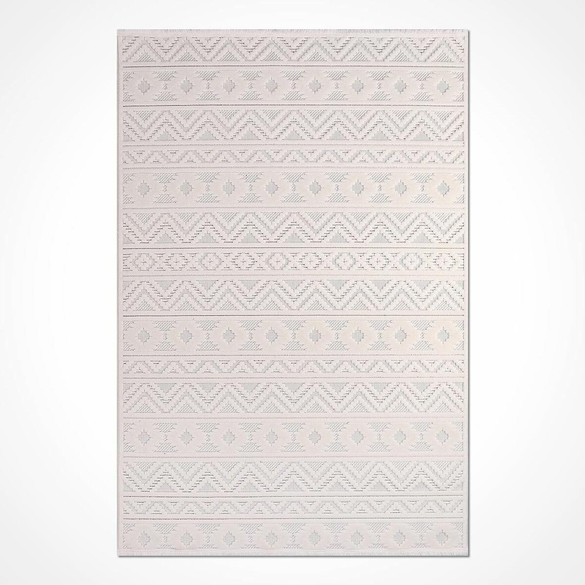 Crea Halı Almira 11406 Krem 8 mm Polyester Toz Tutmaz Yıkanabilir Orta Dikdörtgen Makine Dokuma Salon Halısı 80x120 cm