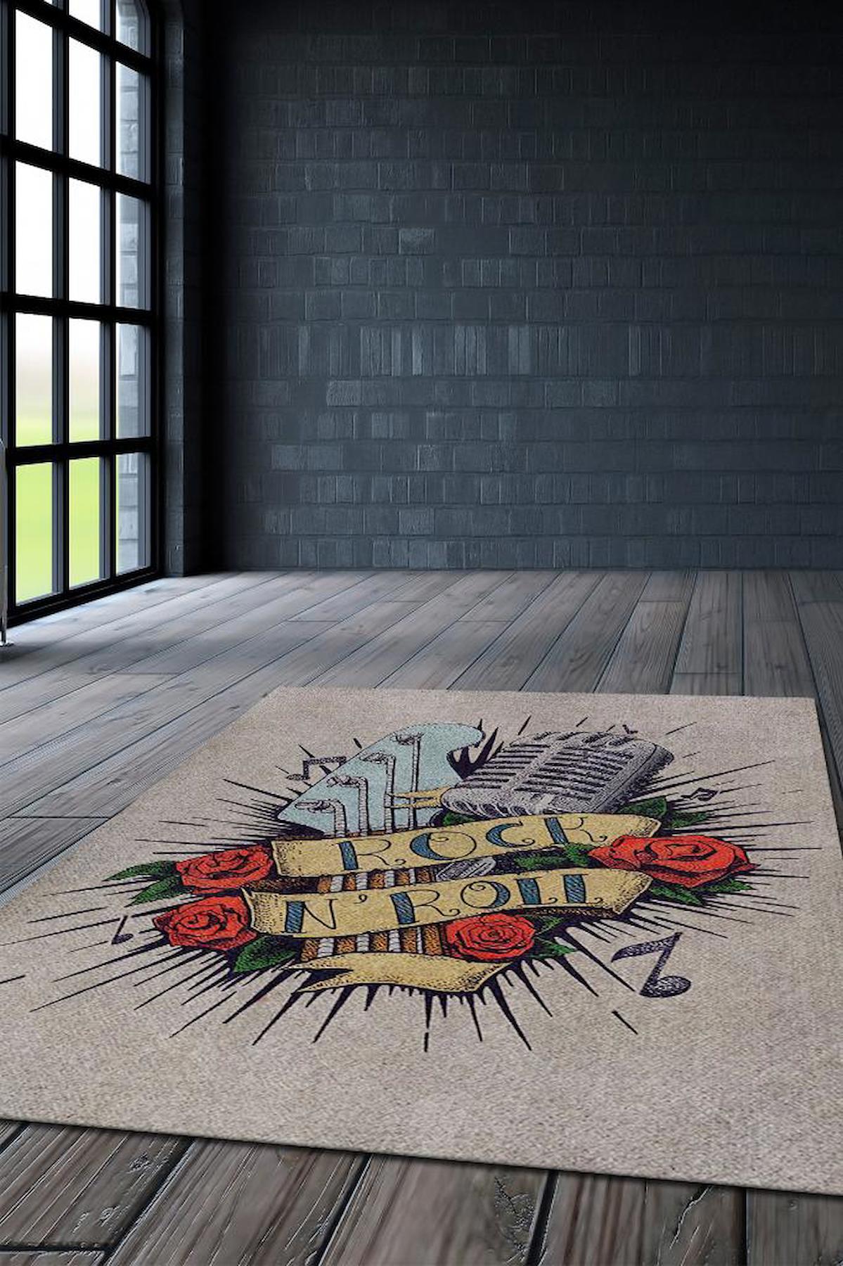 Homshtag Krem 4 mm Polyester Antistatik Yıkanabilir İnce Kaymaz Dikdörtgen Makine Dokuma Genç Odası Halısı 160x230 cm