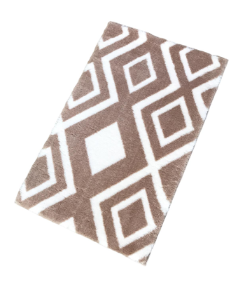 Jassrug Royal Kahverengi 15 mm Polyester Yıkanabilir Kalın Kaymaz Taban Dikdörtgen Makine Dokuma Halı 120x180 cm