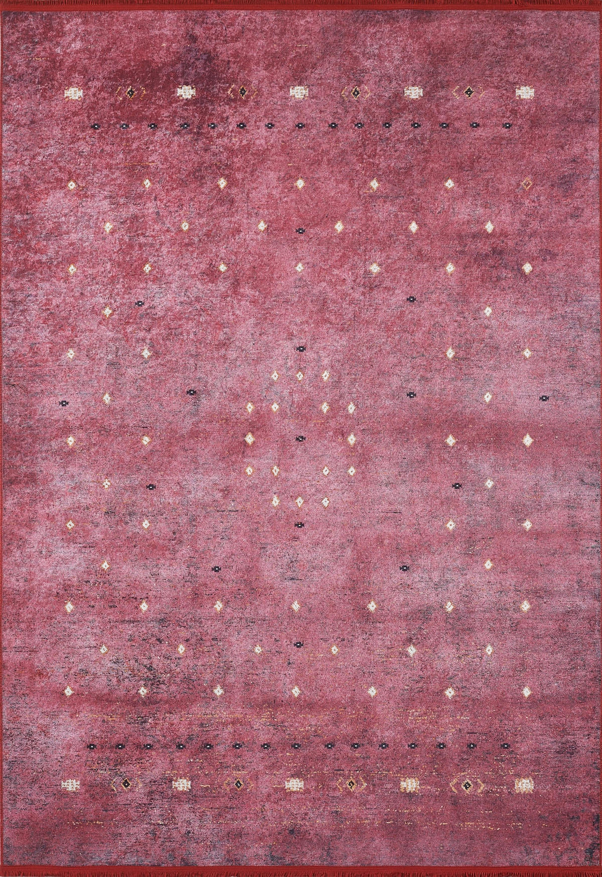 Halı Atölyesi HA529 Kırmızı 5 mm Pamuk Toz Tutmaz Yıkanabilir İnce Kaymaz Dikdörtgen Makine Dokuma Salon Halısı 80x200 cm