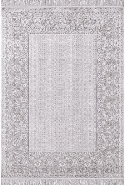 Royal Halı Roma XR01B Gri 10 mm Akrilik Antibakteriyel Yıkanabilir Kalın Kaymaz Lateks Taban Dikdörtgen Makine Dokuma Salon Halısı 100x150 cm