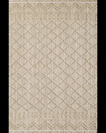 Royal Halı Jutty JU04A Krem 9 mm Polyester Toz Tutmaz Yıkanabilir Kalın Kaymaz Lateks Taban Dikdörtgen Makine Dokuma Salon Halısı 120x300 cm