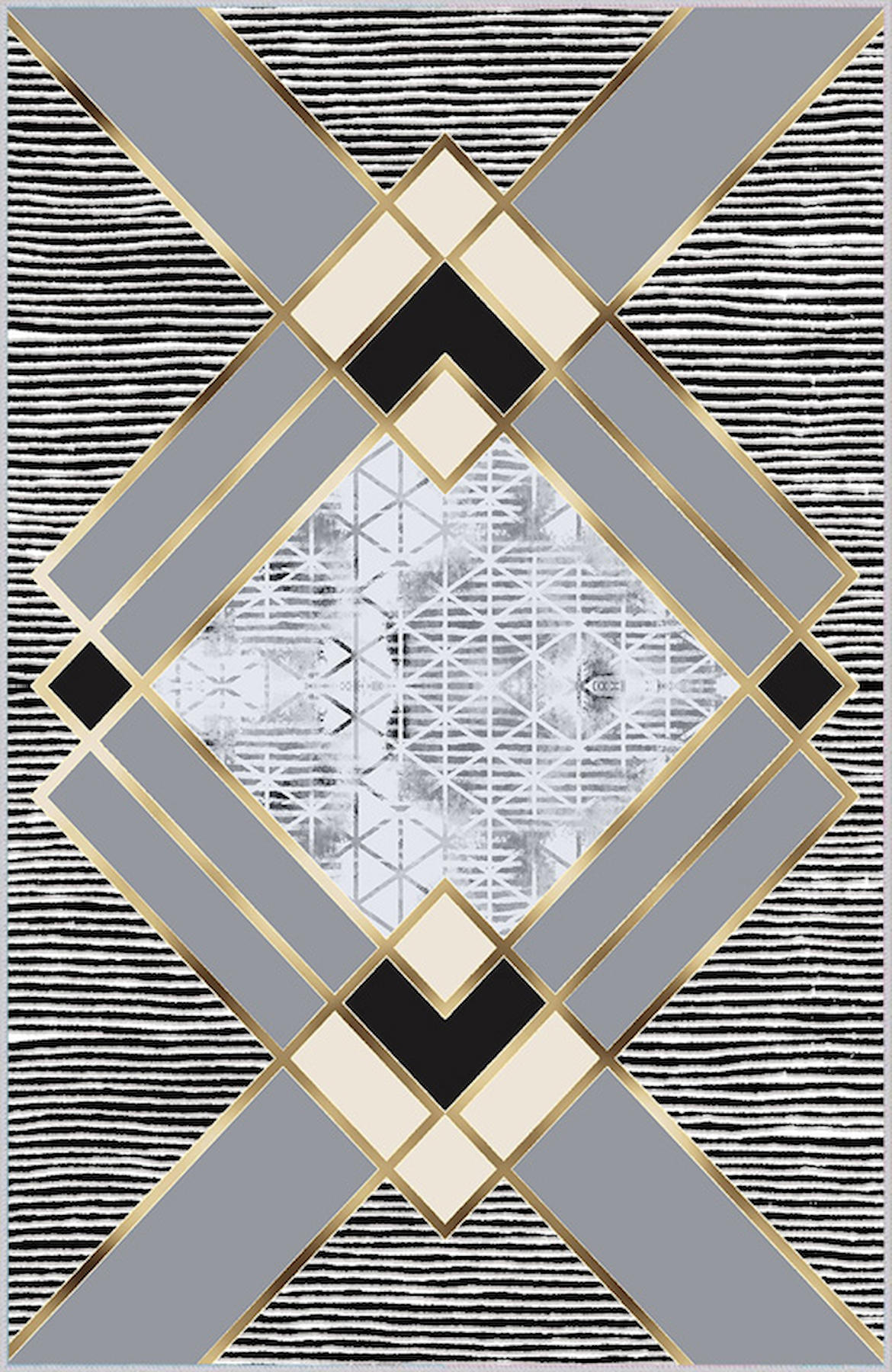 Rovigo Home RVG0011-SD697 Çok Renkli 8 mm Polyester Yıkanabilir Orta Kaymaz Dot Taban Dikdörtgen Makine Dokuma Salon Halısı 80x150 cm