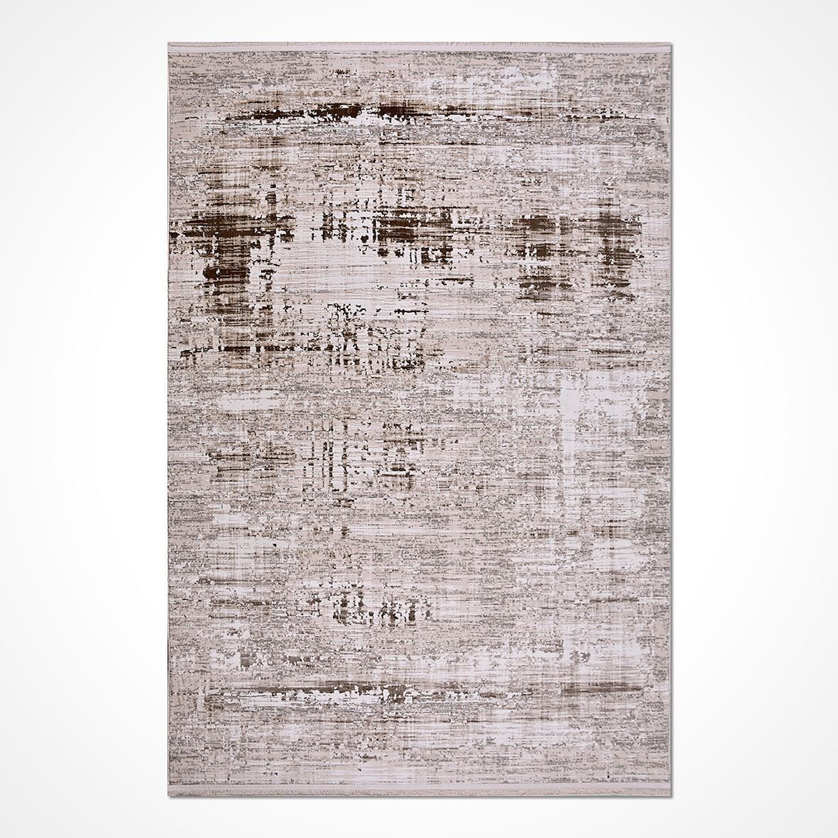 Crea Halı Pınar 9439BB Krem 6 mm Polipropilen Toz Tutmaz Yıkanabilir İnce Soyut Temalı Dikdörtgen Makine Dokuma Salon Halısı 120x220 cm