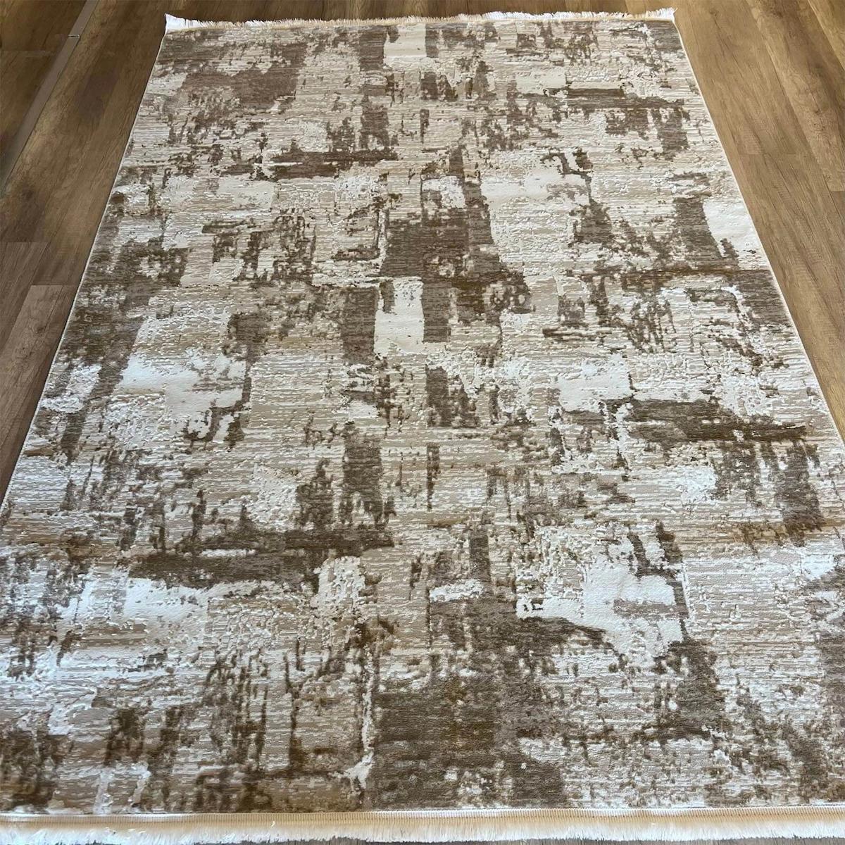 Halıcımdan Hera 3559 Çok Renkli Polyester Antibakteriyel Yıkanabilir Kalın Kaymaz Lateks Taban Dikdörtgen Makine Dokuma Salon Halısı 120x120 cm